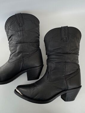 Shyanne Slouchy Boots Womens Sz 9.5 Black Leather Western Mid Calf SH1131A BLK